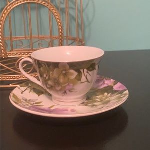 Floral Teacup and Saucer